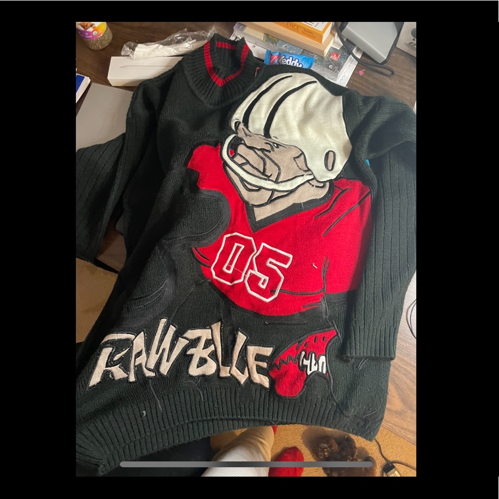 Raw blue football sweater